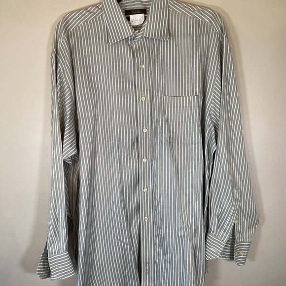 Tasso Elba Iron Free Striped Button Down Dress Shirt - Picture 1 of 4